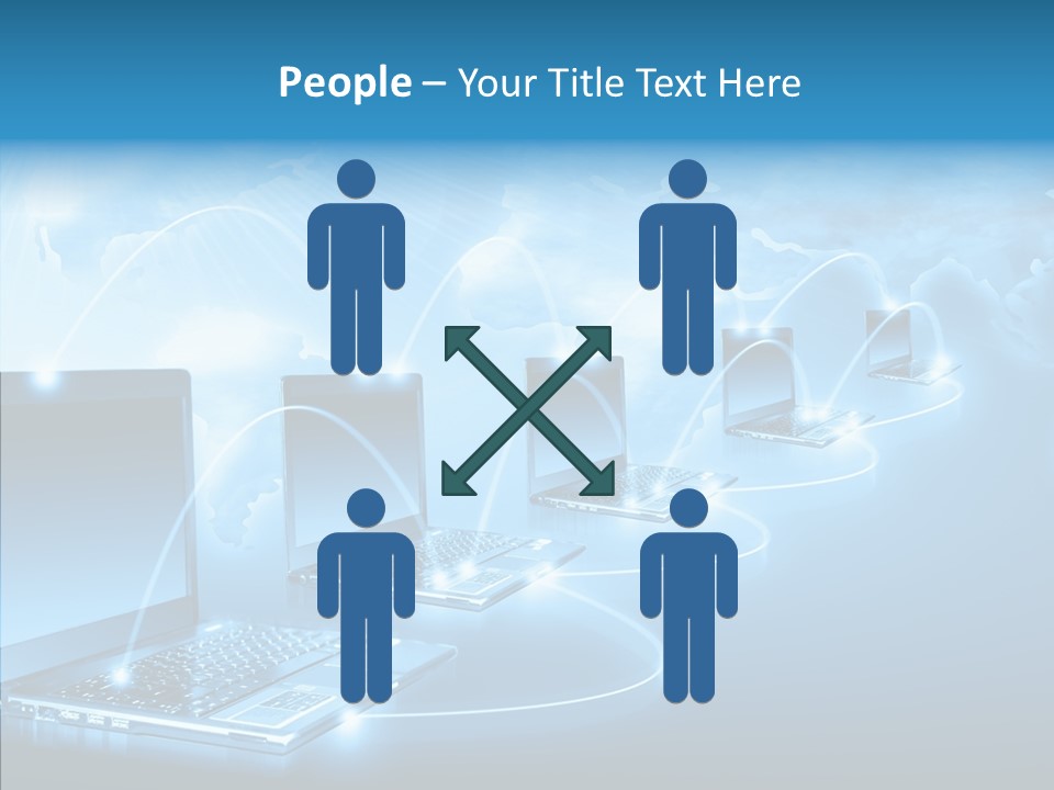 Blue Virtual Commerce PowerPoint Template