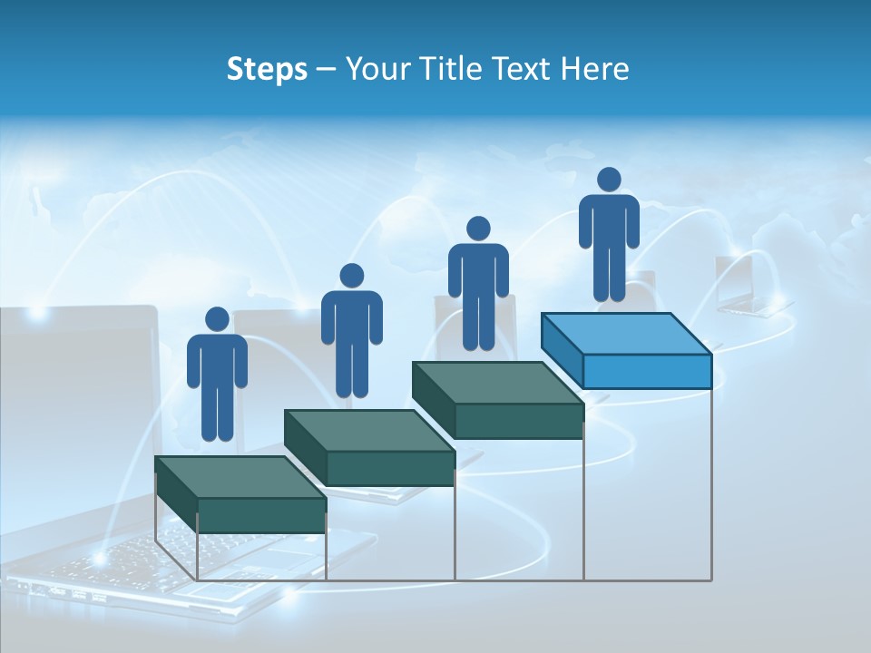 Blue Virtual Commerce PowerPoint Template