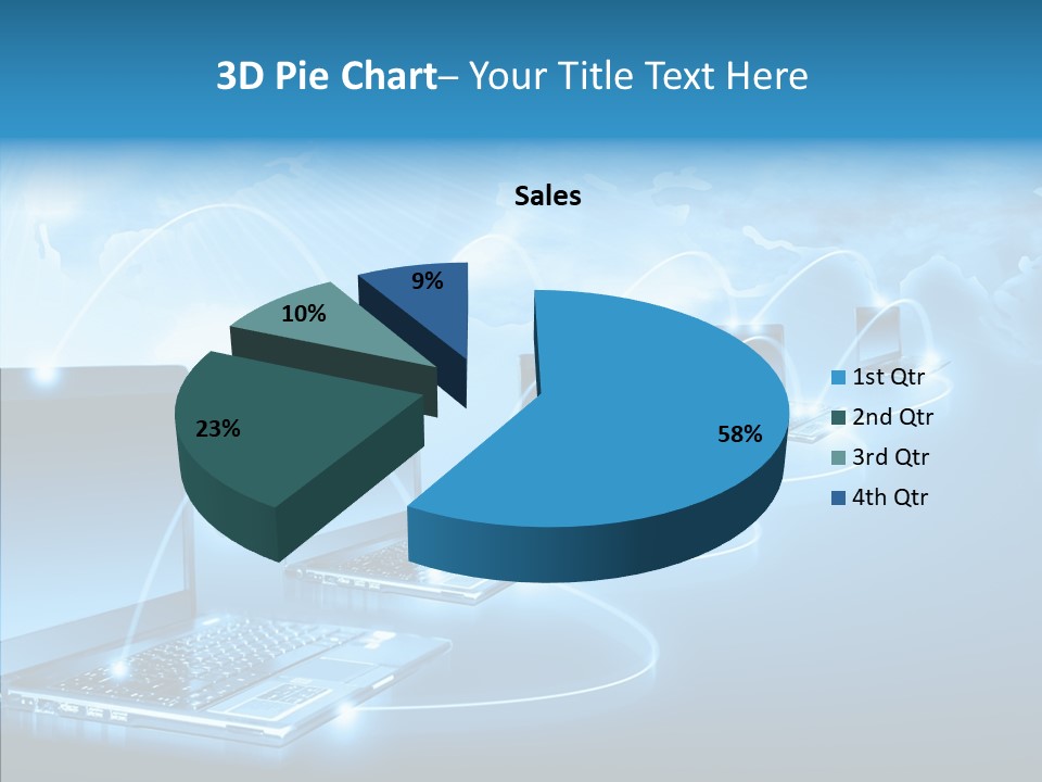 Blue Virtual Commerce PowerPoint Template
