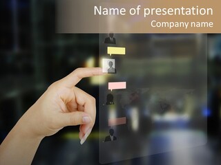 A Person Pushing A Button On A Touch Screen PowerPoint Template