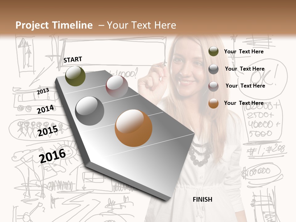 Sign Marker Businessman PowerPoint Template