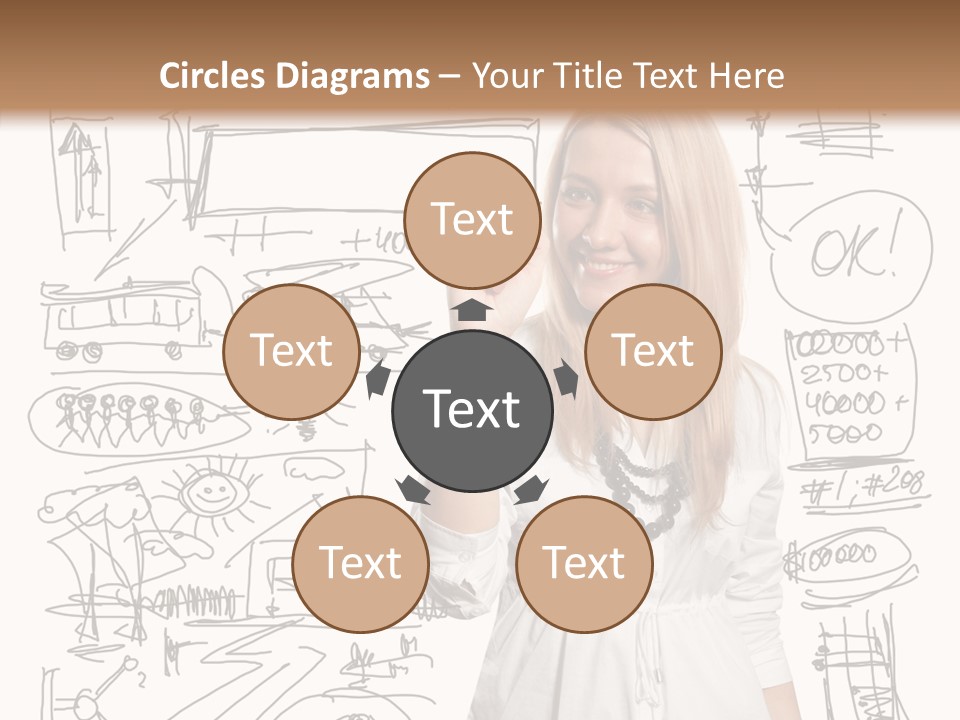 Sign Marker Businessman PowerPoint Template