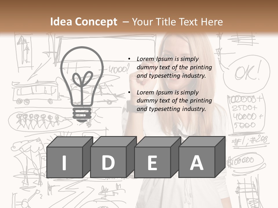 Sign Marker Businessman PowerPoint Template