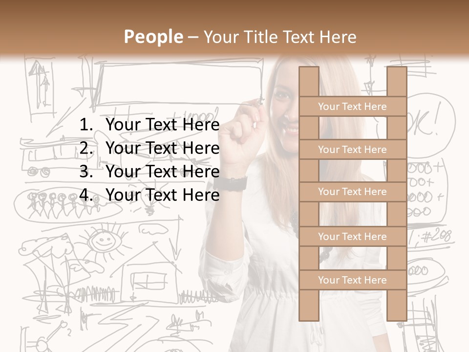 Sign Marker Businessman PowerPoint Template