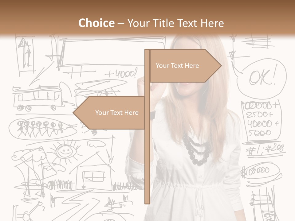 Sign Marker Businessman PowerPoint Template