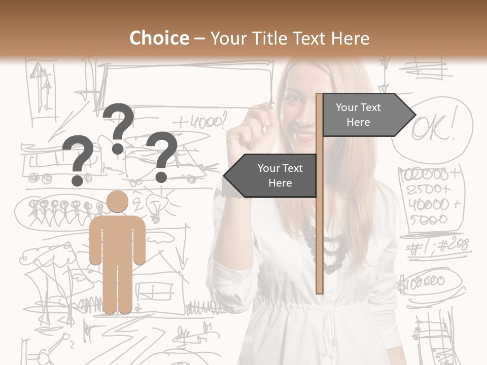 Sign Marker Businessman PowerPoint Template