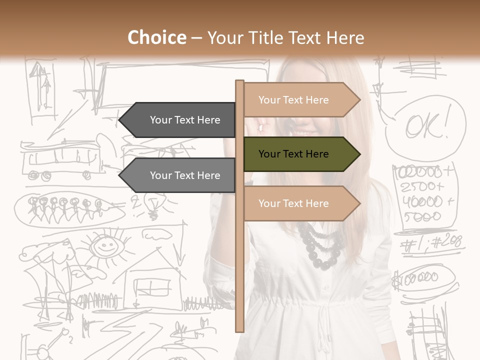 Sign Marker Businessman PowerPoint Template