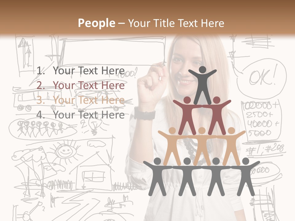 Sign Marker Businessman PowerPoint Template