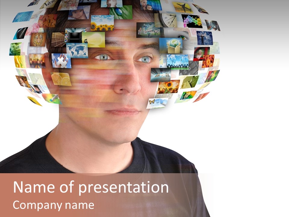 Gallery Person Screen PowerPoint Template