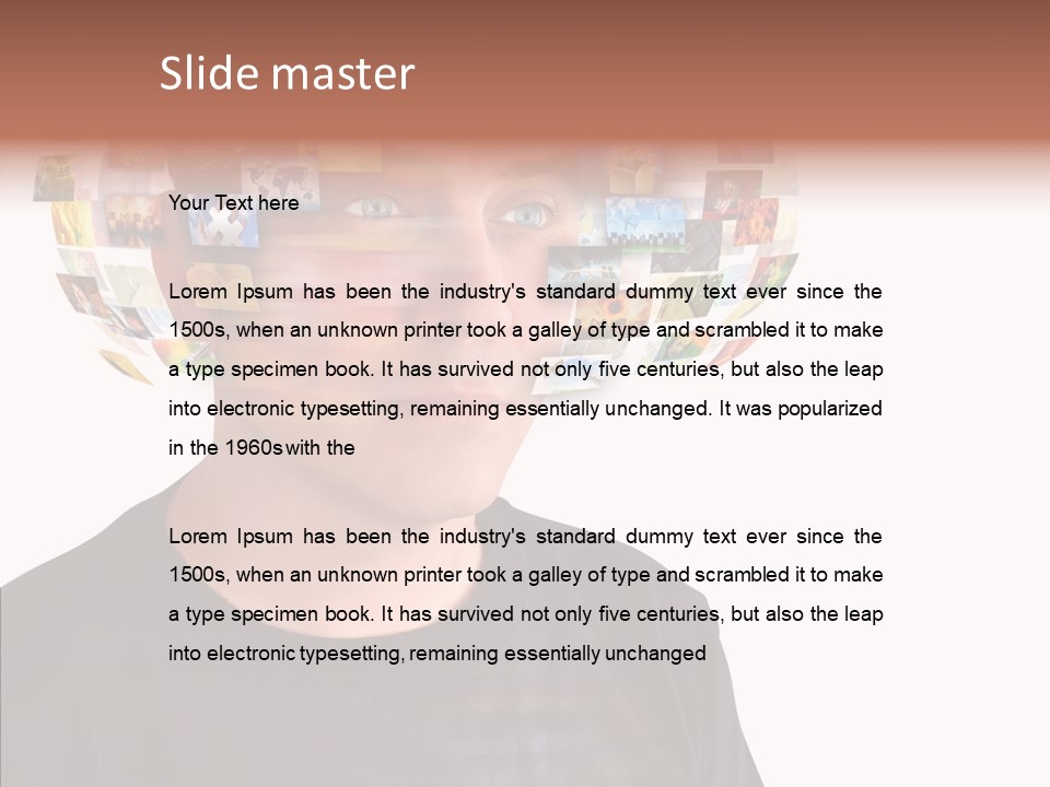 Gallery Person Screen PowerPoint Template