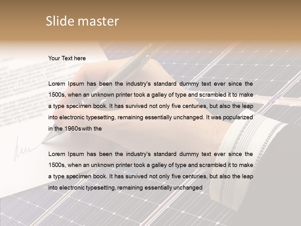 Cloudy Hand Mortgages PowerPoint Template