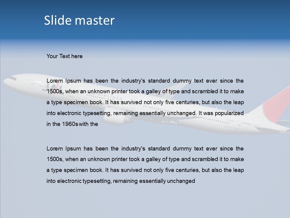 Transportation Fly Image PowerPoint Template