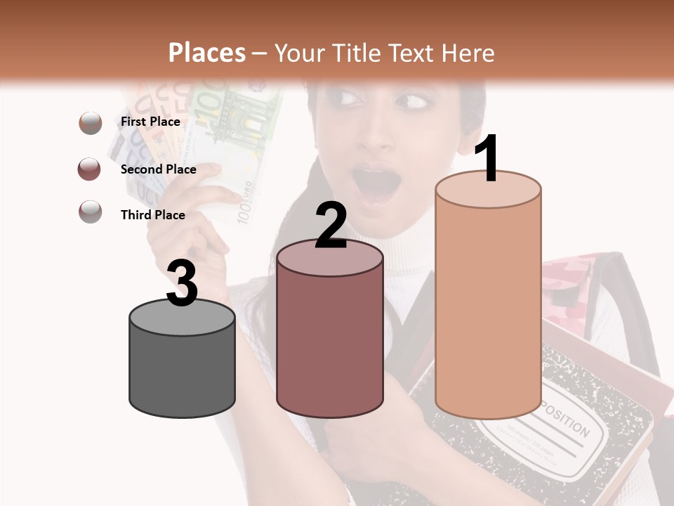 European Cash Girl PowerPoint Template