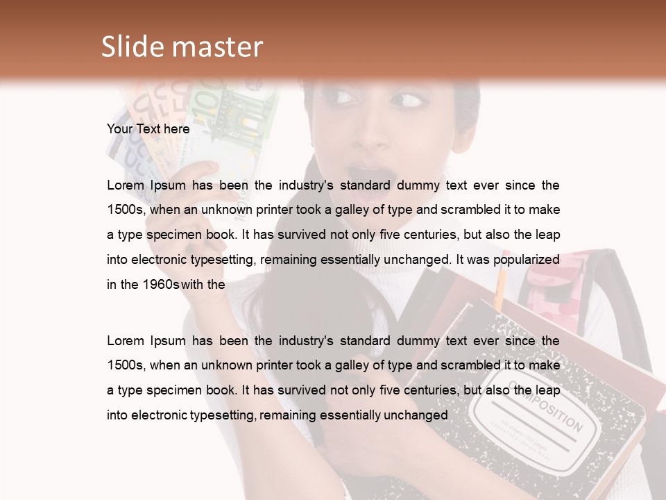 European Cash Girl PowerPoint Template