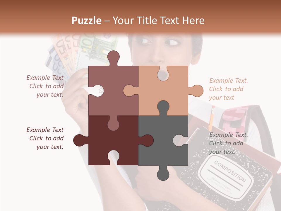 European Cash Girl PowerPoint Template