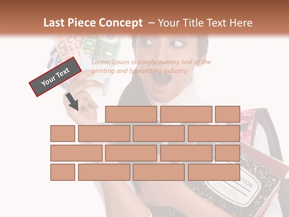 European Cash Girl PowerPoint Template