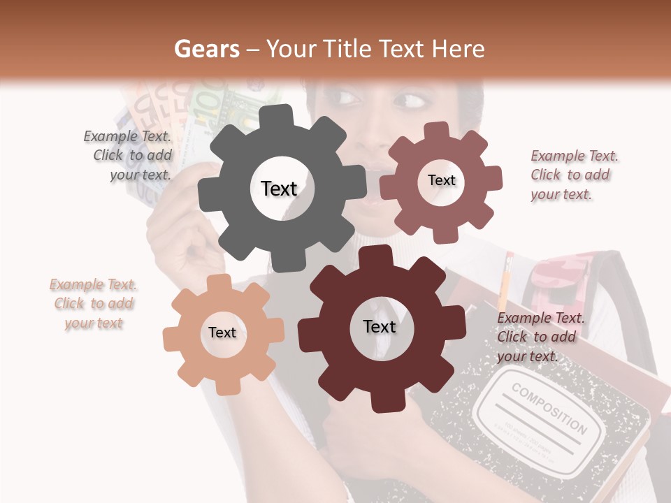 European Cash Girl PowerPoint Template