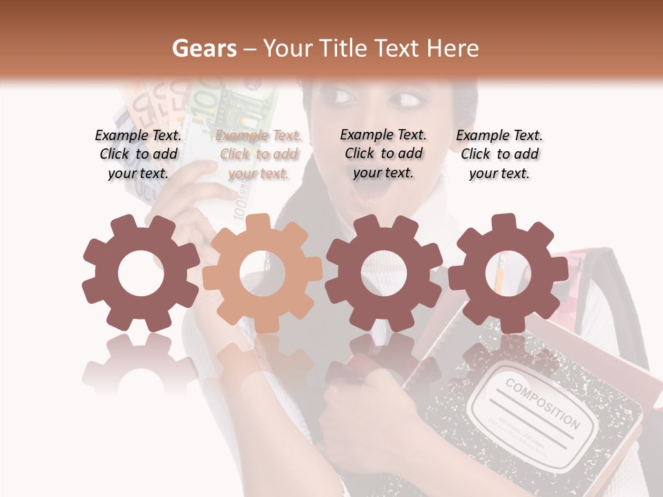 European Cash Girl PowerPoint Template