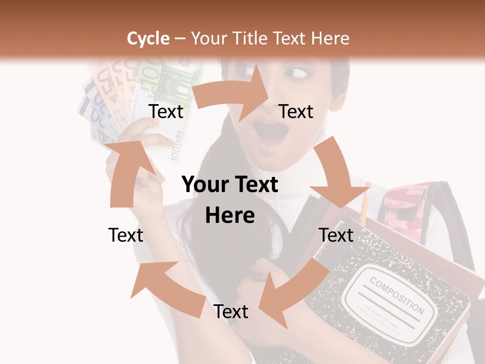 European Cash Girl PowerPoint Template