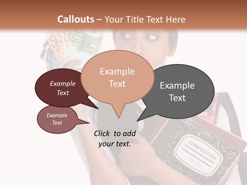 European Cash Girl PowerPoint Template