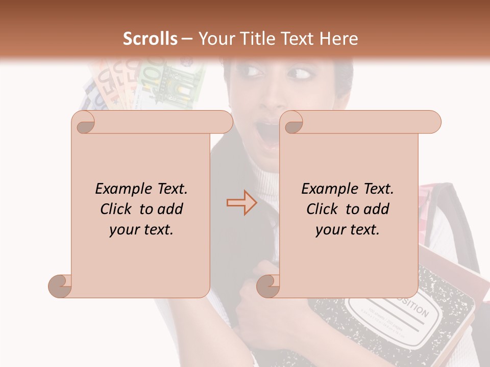 European Cash Girl PowerPoint Template