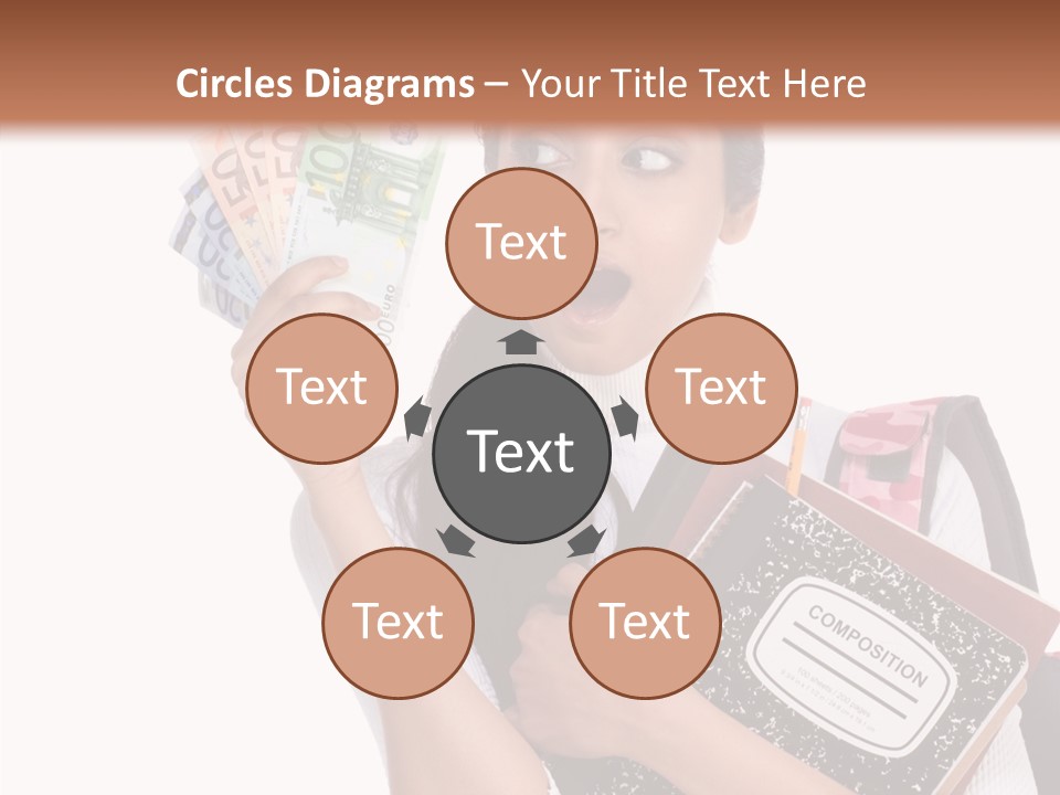 European Cash Girl PowerPoint Template