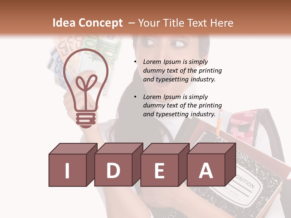 European Cash Girl PowerPoint Template