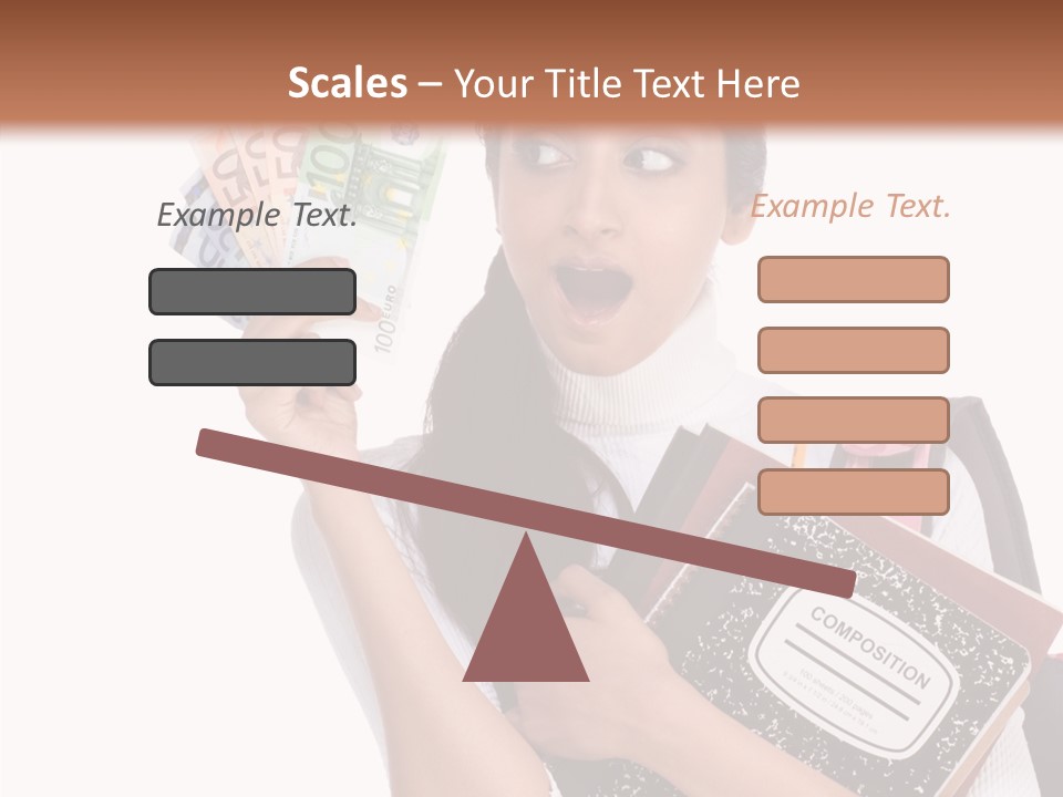 European Cash Girl PowerPoint Template