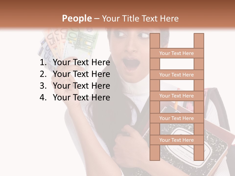 European Cash Girl PowerPoint Template