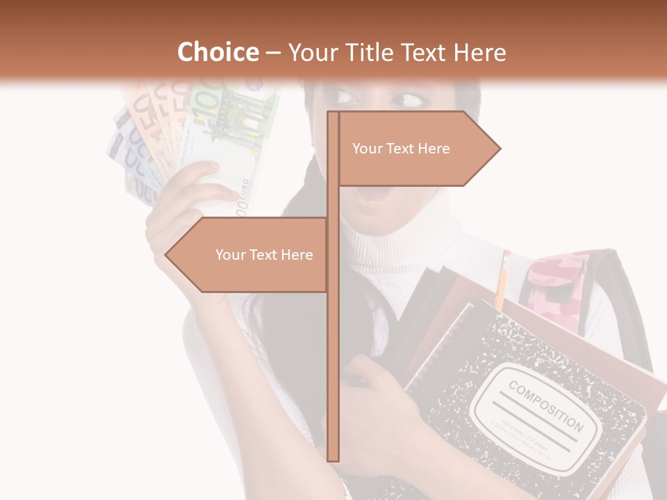 European Cash Girl PowerPoint Template