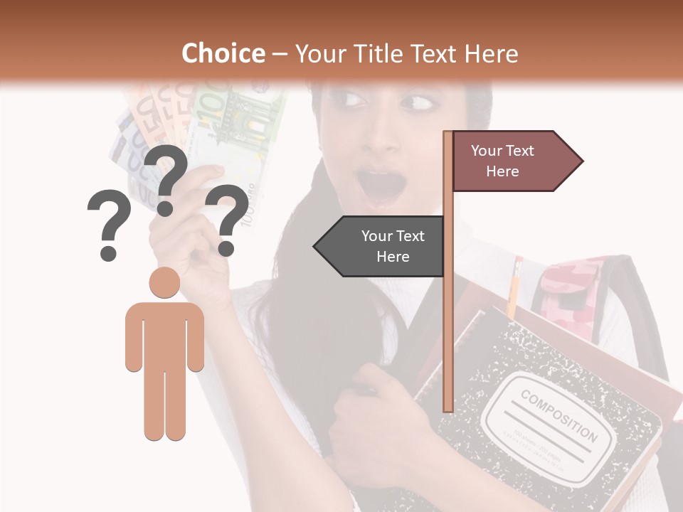 European Cash Girl PowerPoint Template