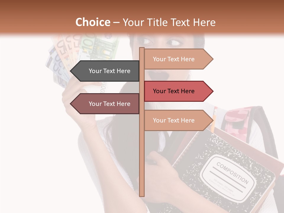 European Cash Girl PowerPoint Template