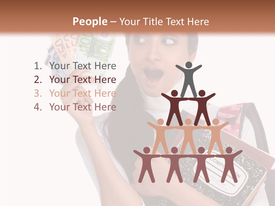 European Cash Girl PowerPoint Template