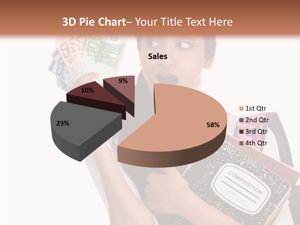 European Cash Girl PowerPoint Template