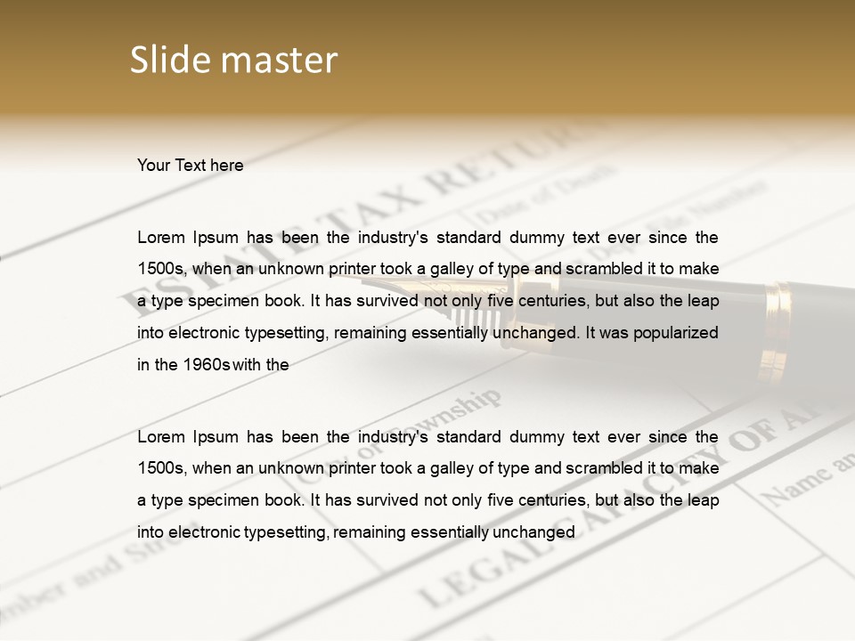 A Pen Sitting On Top Of A Paper PowerPoint Template