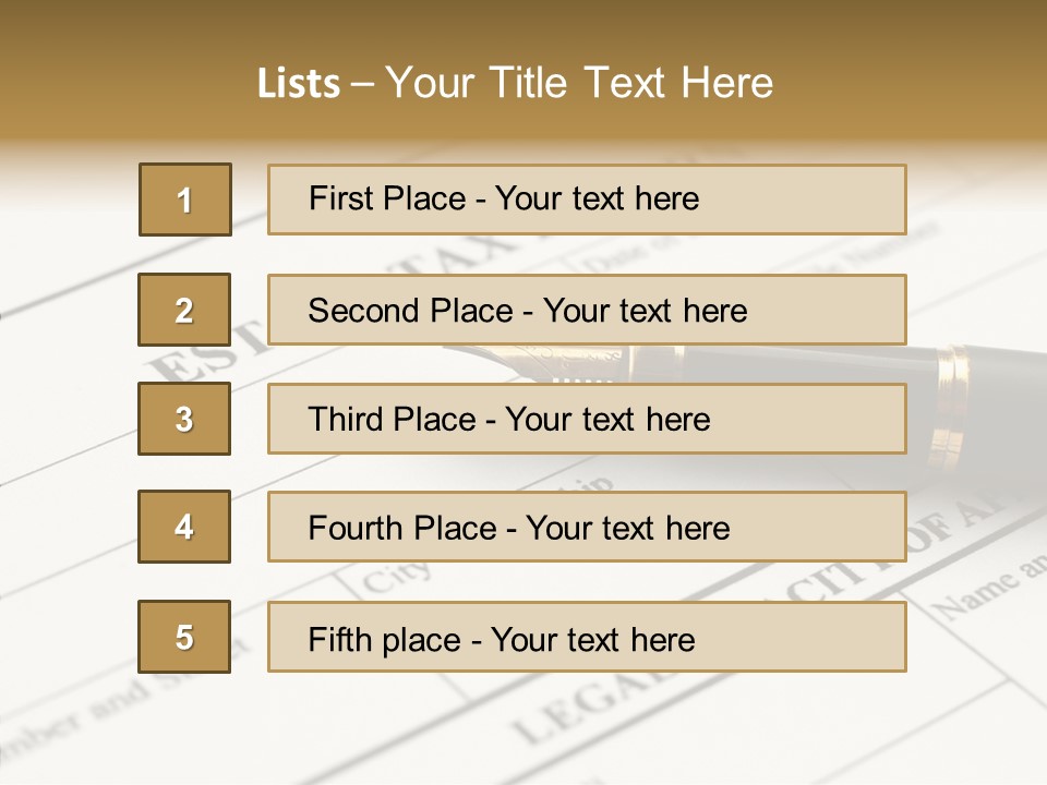A Pen Sitting On Top Of A Paper PowerPoint Template