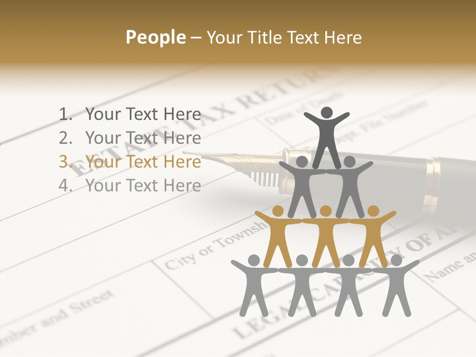 A Pen Sitting On Top Of A Paper PowerPoint Template