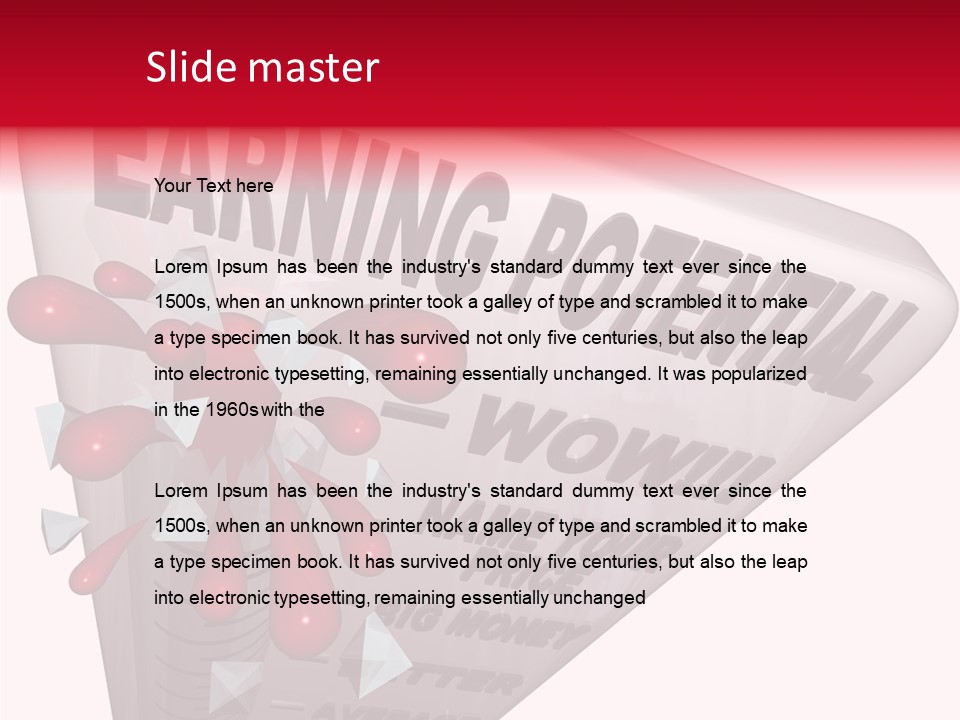 A Sign That Says Earning Potential Is Shown PowerPoint Template