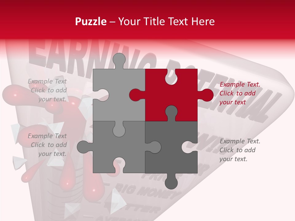 A Sign That Says Earning Potential Is Shown PowerPoint Template
