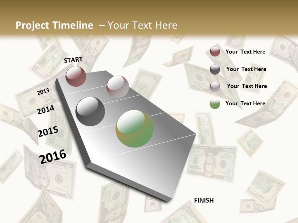 Hundred Falling Paying PowerPoint Template