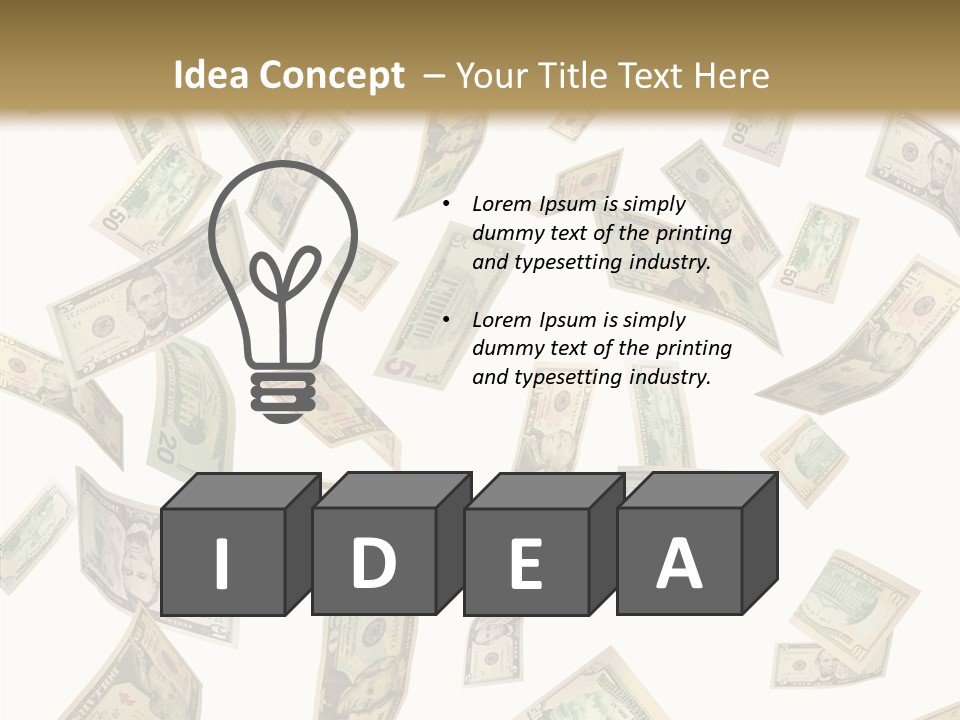 Hundred Falling Paying PowerPoint Template