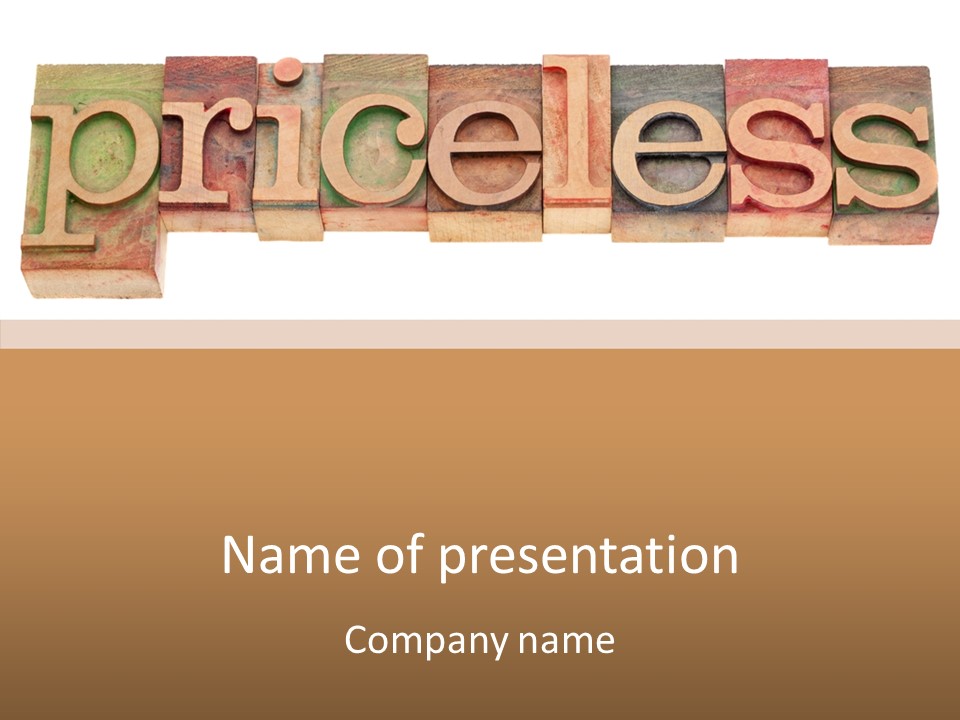 Printing Letterpress Priceless PowerPoint Template