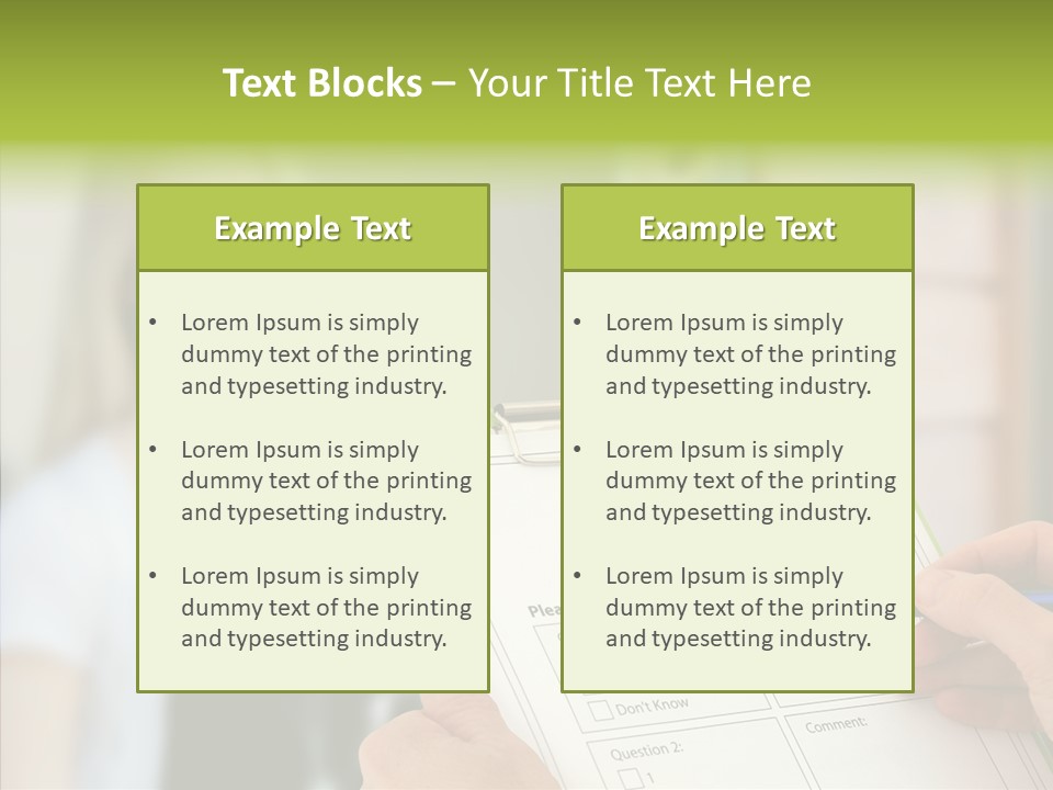 List Choice Checkbox PowerPoint Template