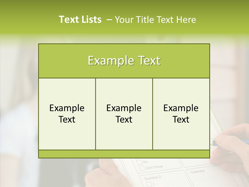 List Choice Checkbox PowerPoint Template