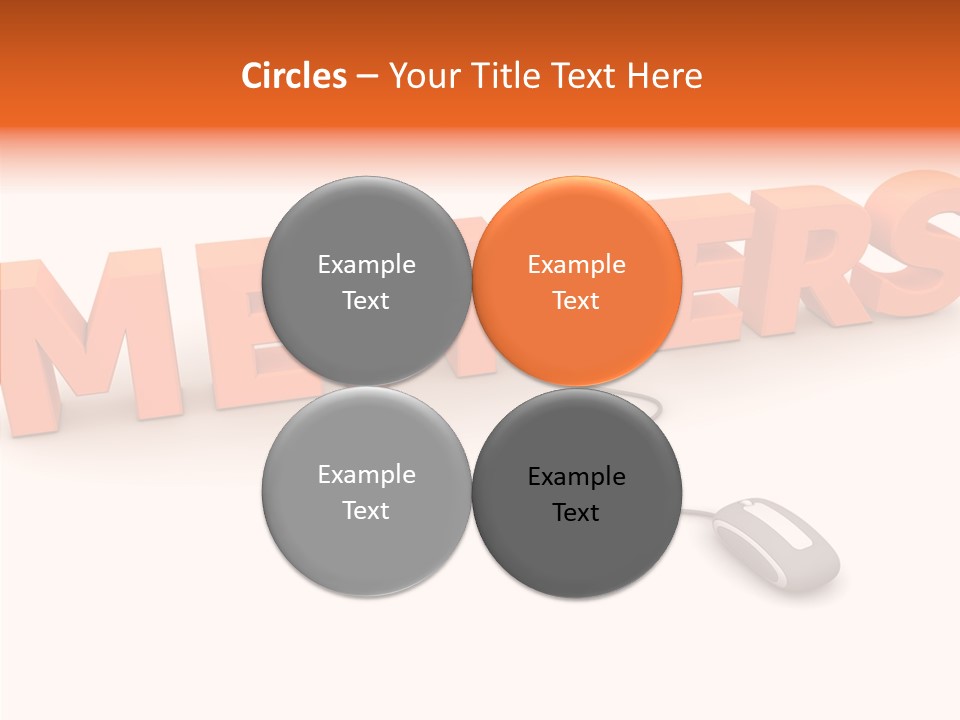 A Computer Mouse Connected To The Word Members PowerPoint Template