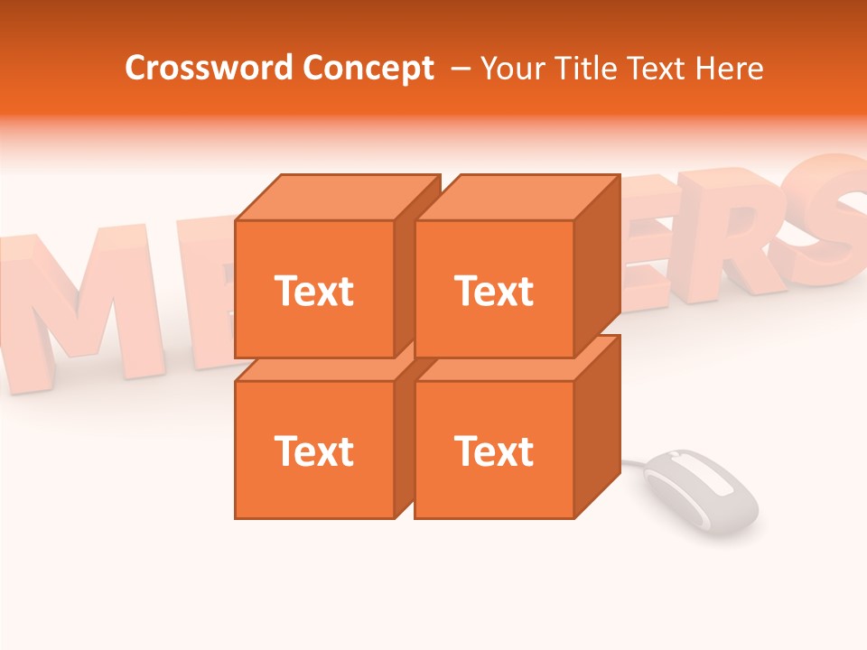 A Computer Mouse Connected To The Word Members PowerPoint Template