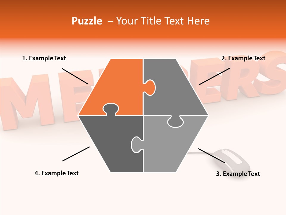 A Computer Mouse Connected To The Word Members PowerPoint Template