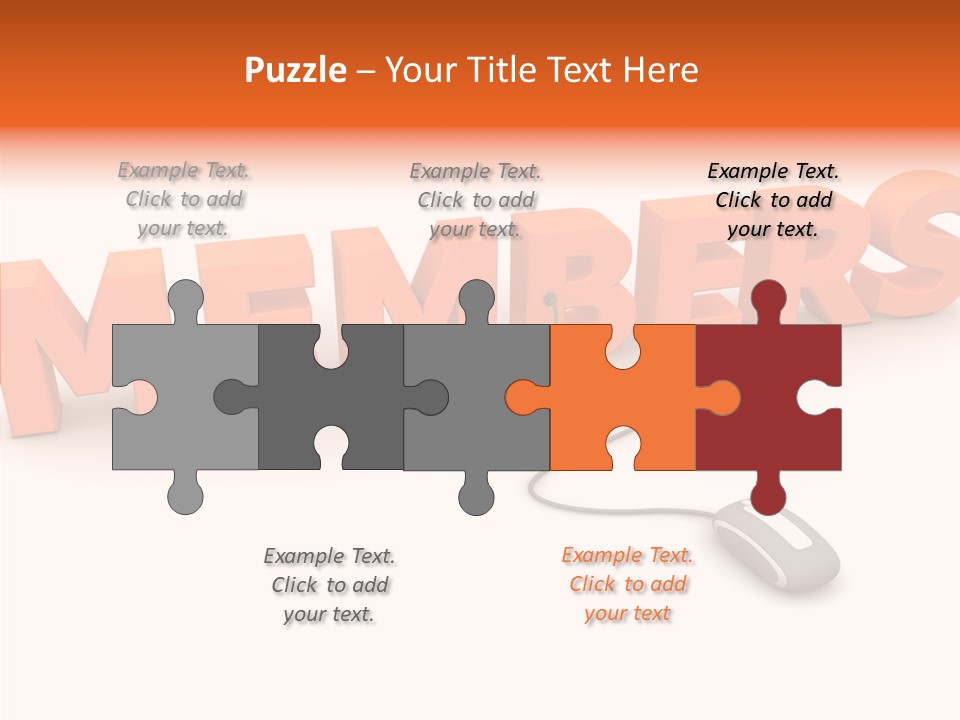 A Computer Mouse Connected To The Word Members PowerPoint Template