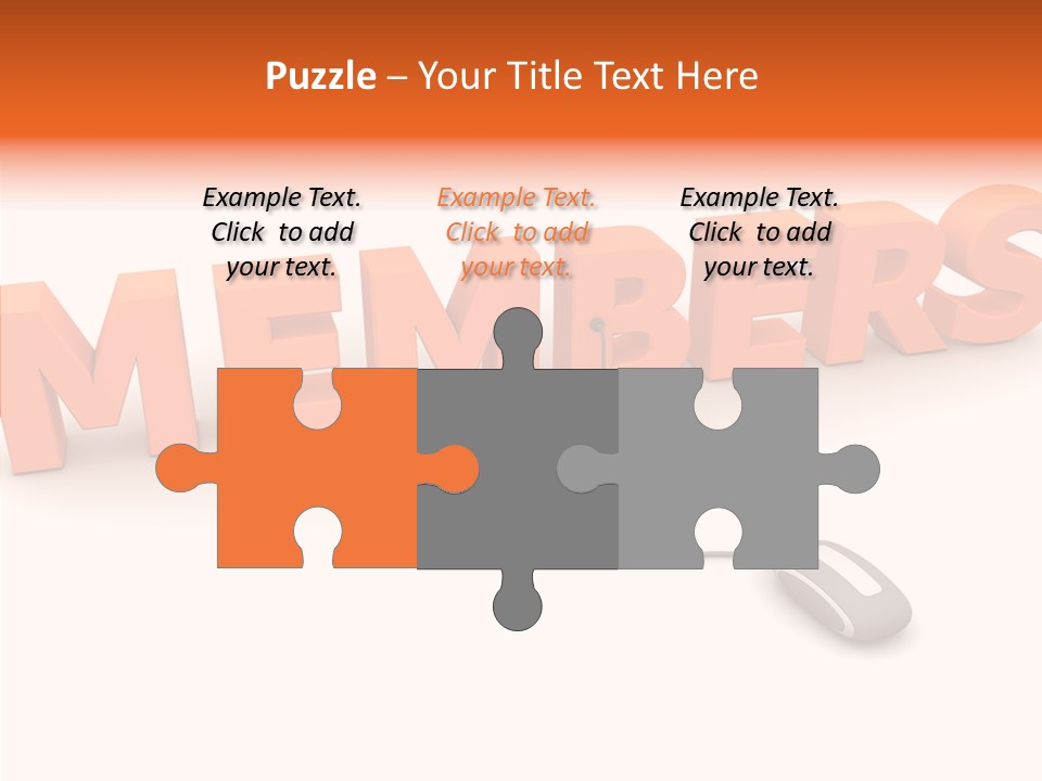 A Computer Mouse Connected To The Word Members PowerPoint Template