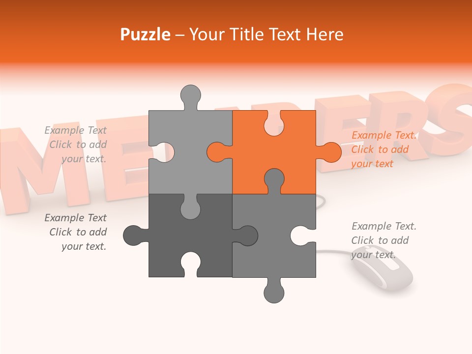 A Computer Mouse Connected To The Word Members PowerPoint Template